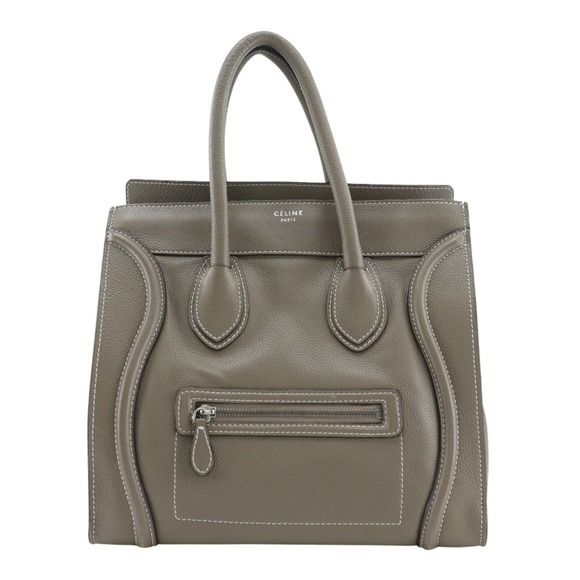 CELINE Gray Leather Tote Bag - Picture 1 of 9